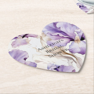 Dessous-de-verre En Papier Iris Fleur Crème Violette Mariage  