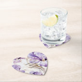 Dessous-de-verre En Papier Iris Fleur Crème Violette Réception de Mariage   (En situation)