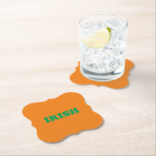 Dessous-de-verre En Papier Irlandais vert orange moderne Saint Patrick's Day
