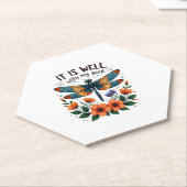 Dessous-de-verre En Papier It Is Well With My Soul Inspirational Quote (1) (Incliné)