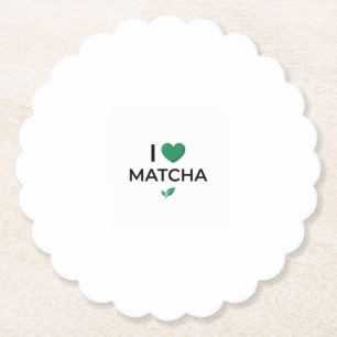 Dessous-de-verre En Papier J'adore le thé vert Matcha Minimaliste