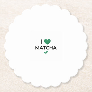 Dessous-de-verre En Papier J'adore le thé vert Matcha Minimaliste 