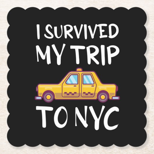 Dessous-de-verre En Papier J'Ai Survécu À Mon Voyage À New York (Devant)