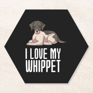 Dessous-de-verre En Papier J'Aime Mon Whippet