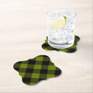 Dessous-de-verre En Papier Jardin à carreaux vert Buffalo