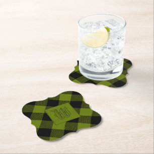 Dessous-de-verre En Papier Jardin à carreaux vert Buffalo
