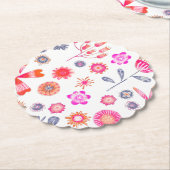 Dessous-de-verre En Papier Jardin aux fleurs moderne (Incliné)