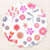 Dessous-de-verre En Papier Jardin aux fleurs moderne (Devant)