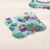 Dessous-de-verre En Papier Jardin des colibris Peinture abstraite (Incliné)