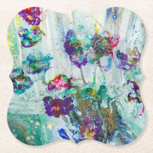 Dessous-de-verre En Papier Jardin des colibris Peinture abstraite