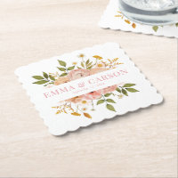 Jardin fleuri rose pâle à la faveur de mariage