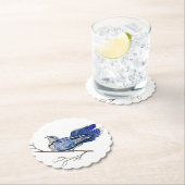 Dessous-de-verre En Papier Jay bleu d'oiseau de la forêt (En situation)