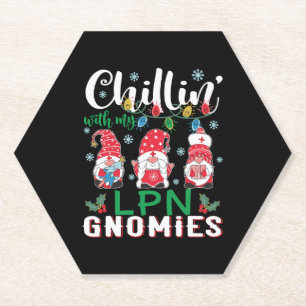 Dessous-de-verre En Papier Je Passe Avec Mon Lpn Gnomies Xmas Light Nurse