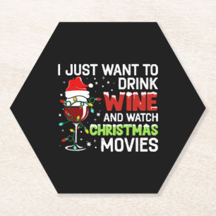Dessous-de-verre En Papier Je Veux Juste Boire Du Vin Et Regarder Noël Movi
