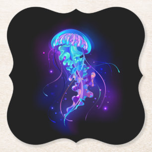 Dessous-de-verre En Papier Jellyfish éclatante couleur