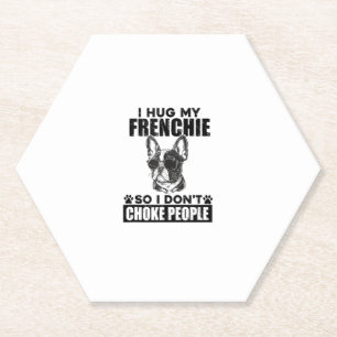Dessous-de-verre En Papier J'Embrasse Mon Chien À Balles Français Donc Je N'É