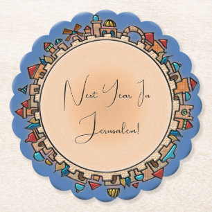 Dessous-de-verre En Papier Jérusalem Judaïque personnalisée