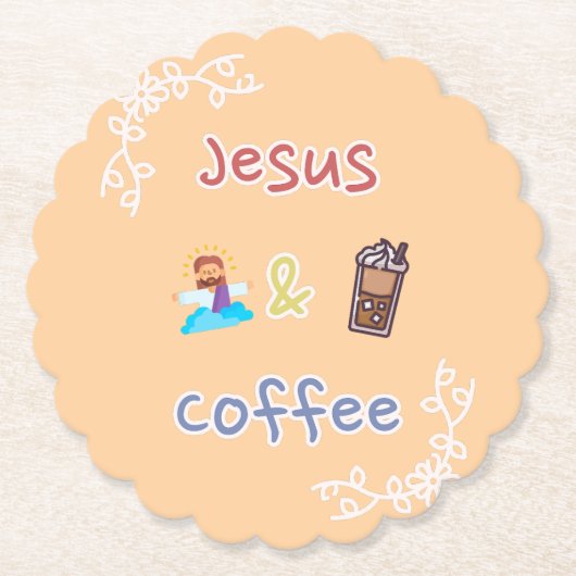 Dessous-de-verre En Papier Jésus + Café (Devant)