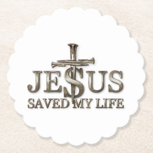 Dessous-de-verre En Papier Jésus-Christ a sauvé mon cadeau de vie pour les fe