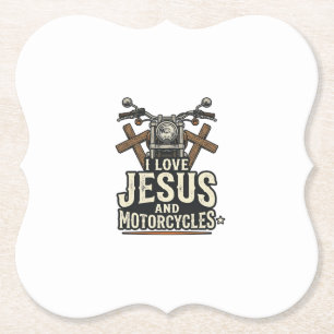 Dessous-de-verre En Papier Jésus et motos Vintage Christian Biker Desi