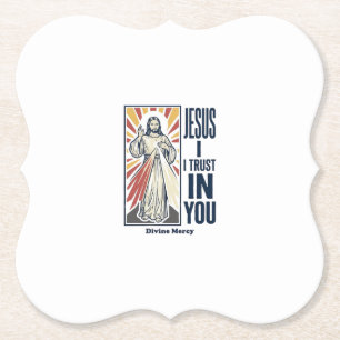 Dessous-de-verre En Papier Jésus, j'ai confiance en toi Divine Miséricorde Co