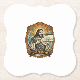 Dessous-de-verre En Papier Jésus Mauvaise Message Autocorrect Patron Embarras