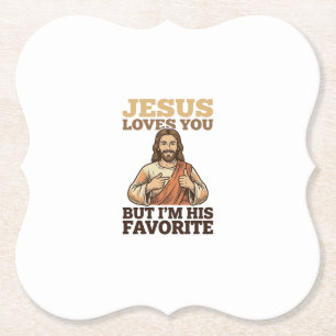 Dessous-de-verre En Papier Jésus Vous Aime Drôle Vintage Croyance Chemise Des