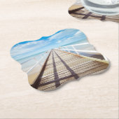 Dessous-de-verre En Papier Jetée de plage tropicale (Incliné)