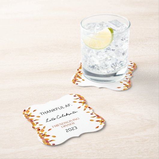 Dessous-de-verre En Papier Jeu AF de remerciement 6 (En situation)