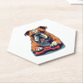 Dessous-de-verre En Papier Jeux vidéo de Dog Plays (Incliné)