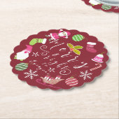 Dessous-de-verre En Papier Joie Noël Vin rouge (Incliné)