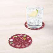 Dessous-de-verre En Papier Joie Noël Vin rouge (En situation)