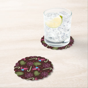 Dessous-de-verre En Papier Joli flocon de neige et mitaines de Noël