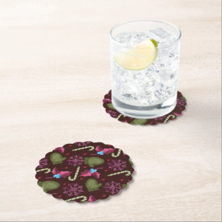 Dessous-de-verre En Papier Joli flocon de neige et mitaines de Noël