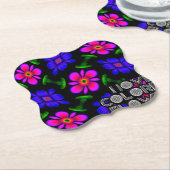 Dessous-de-verre En Papier Joli Motif de fleurs roses (Incliné)