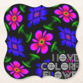 Dessous-de-verre En Papier Joli Motif de fleurs roses (Devant)