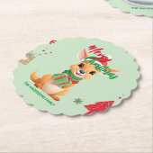 Dessous-de-verre En Papier Joli Noël Baby Kangaroo Père Noël Scarf hol (Incliné)