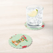 Dessous-de-verre En Papier Joli Noël Baby Kangaroo Père Noël Scarf hol (En situation)