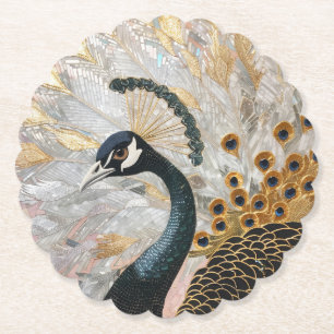 Dessous-de-verre En Papier Joli Peacock Gold Noël