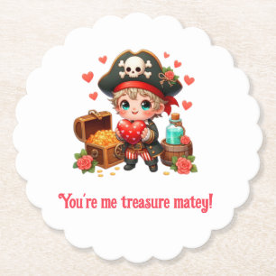 Dessous-de-verre En Papier Joli pirate de la Saint-Valentin
