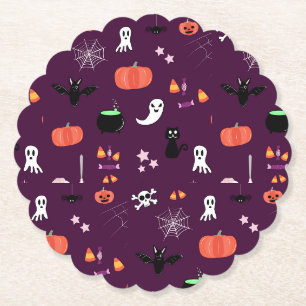 Dessous-de-verre En Papier Jolie Art Halloween Effrayant