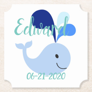 Dessous-de-verre En Papier Jolie Baleine Bleue