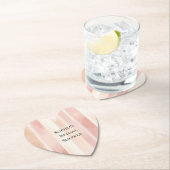 Dessous-de-verre En Papier Jolie douche de mariage aux rayures roses pêche (En situation)