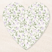 Dessous-de-verre En Papier Jolie douche de mariée florale violette (Devant)