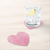 Dessous-de-verre En Papier Jolie fille sucre Parties scintillant rose léopard (En situation)