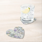 Dessous-de-verre En Papier Jolie Lavande violette Roses Blanches Mariage Flor (En situation)