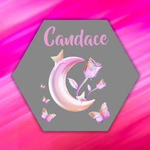 Dessous-de-verre En Papier Jolie Lune, Papillon, Floral - Monogramme  