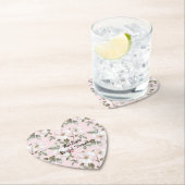 Dessous-de-verre En Papier Jolies fleurs roses et blanches pour la douche de  (En situation)