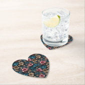 Dessous-de-verre En Papier Jolies roses roses en or rose bleu (En situation)