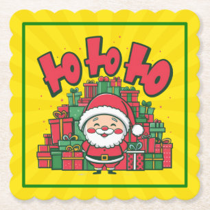 Dessous-de-verre En Papier Jolly Cartoon Père Noël Noël-67748